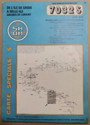 L A Librairie marine - Carte marine Shom - De l'île de Groix à Belle-île et abords Lorient (2000)